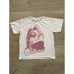 Sabrina Carpenter T-Shirt Size XS White Top Girls Junior RN90355 Concert Star